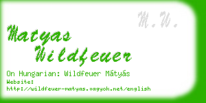 matyas wildfeuer business card